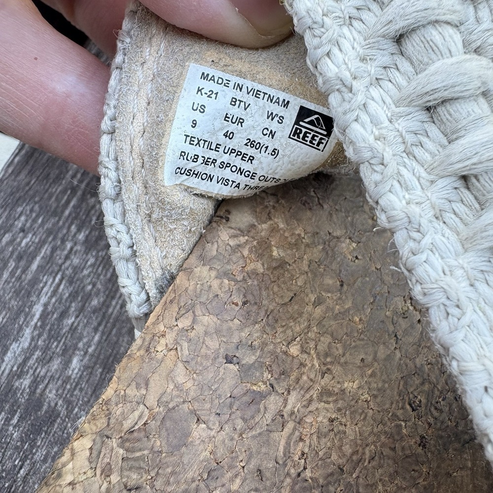 Reef Women 9 Tan Slide Sandal Boho Beach Cushion Vista FAIR Condition - Picture 8 of 16
